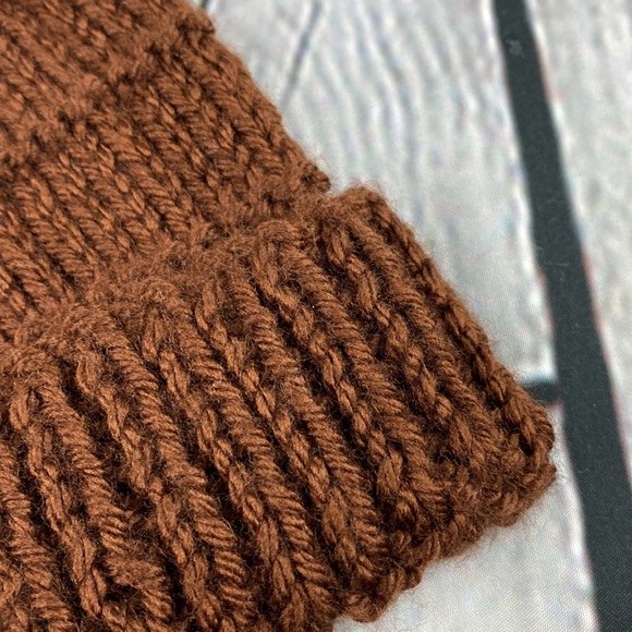 Homemade Brown Crocheted Knit Yarn Hat - Picture 10 of 10